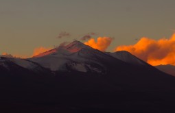 O cume norte do Peña Banca com 6108m visto desde 4500m no Claudio Lucero - Foto de Paula Kapp
